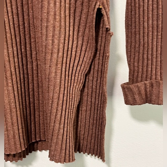 Moda Asya Brown Ribbed Knit Two-Piece Lounge Set Women’s Size Medium - Picture 10 of 14
